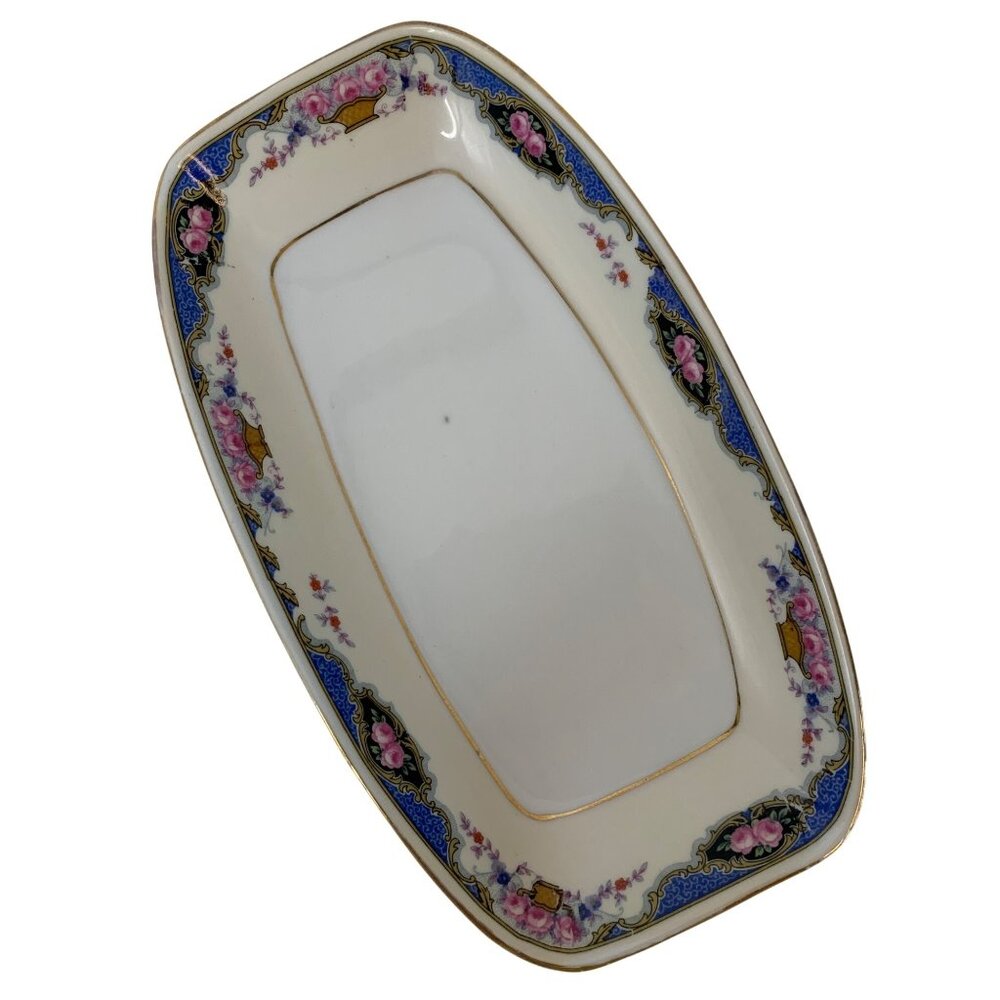 VTG Edelstein Bavaria Small Porcelain Serving Dish Floral Gold P10129